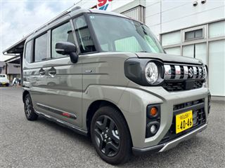 2025 SUZUKI SPACIA GEAR Hybrid XZ Turbo with 9-inch all-around monitor, navigation system, ETC, floor mats, and battery canceller.